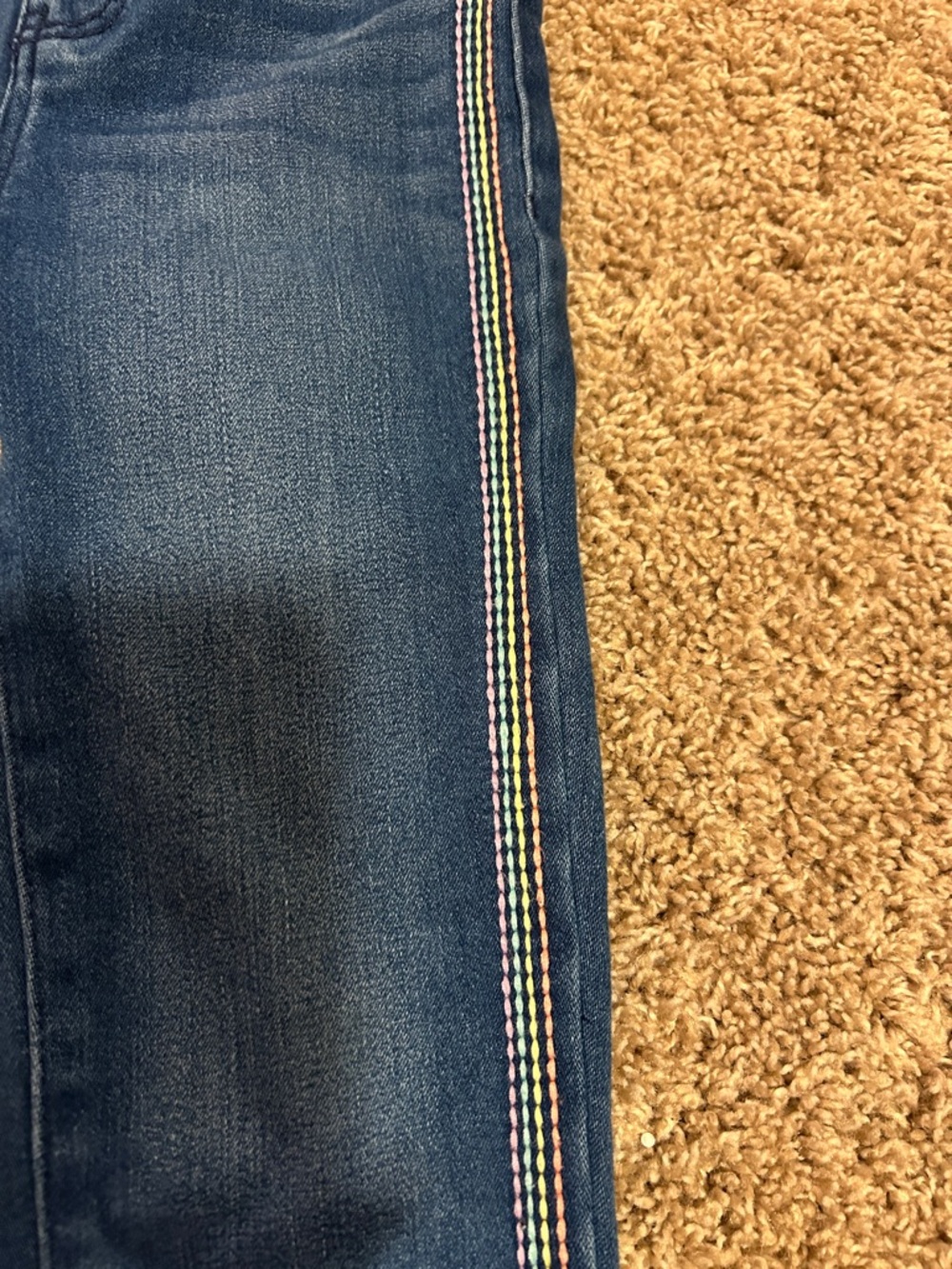 Girls Oshkosh Rainbow Stripe Jeans Size 5T - Picture 2 of 4